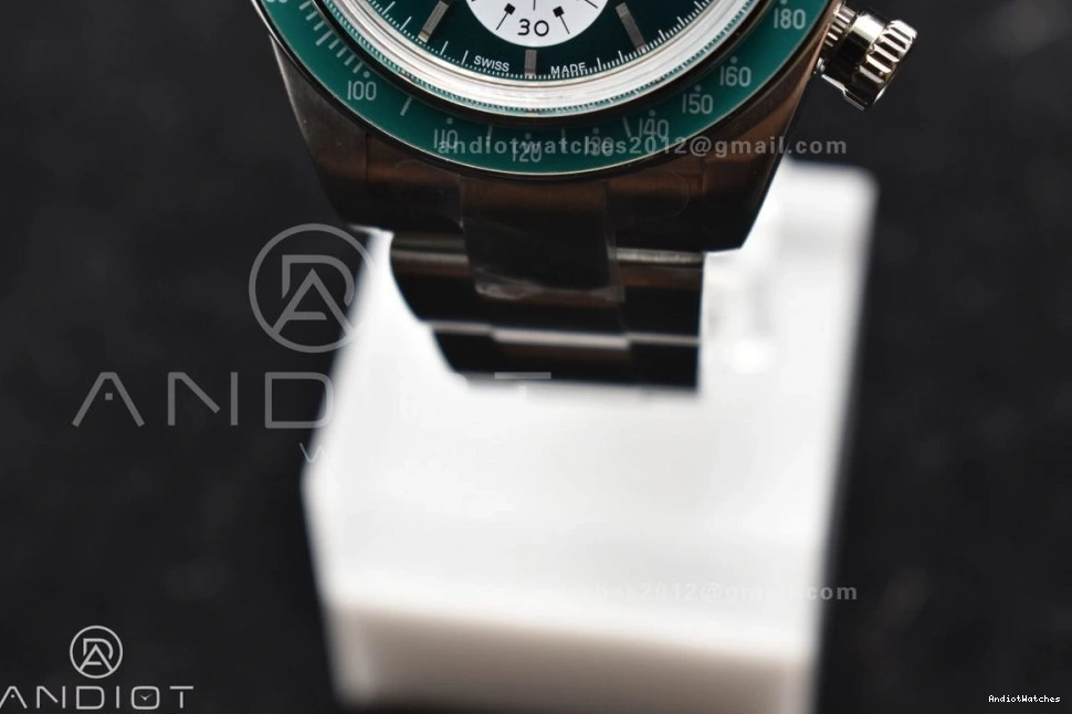 White Best Refined ADGF Bracelet Dial Daytona SS on A Green Edition 827 SS 0126